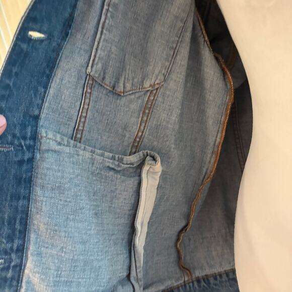 Zara Trafaluc Embroidered Oversized Boho Festival DenimJacket Medium - Picture 11 of 15